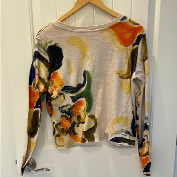 Anthropologie Graphic Long Sleeve Tee in Blue and Green - Picture 3 of 3